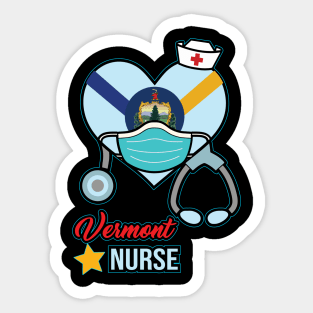 Vermont Nurse - Love RN LPN CNA State Nursing Gift Sticker